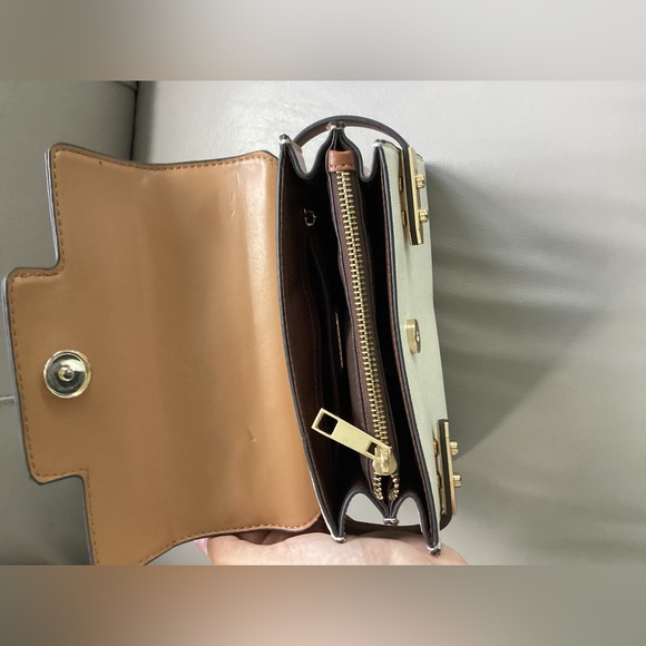 Aldo - Tan and White Crossbody Bag with Adjustable Strap - Picture 3 of 6